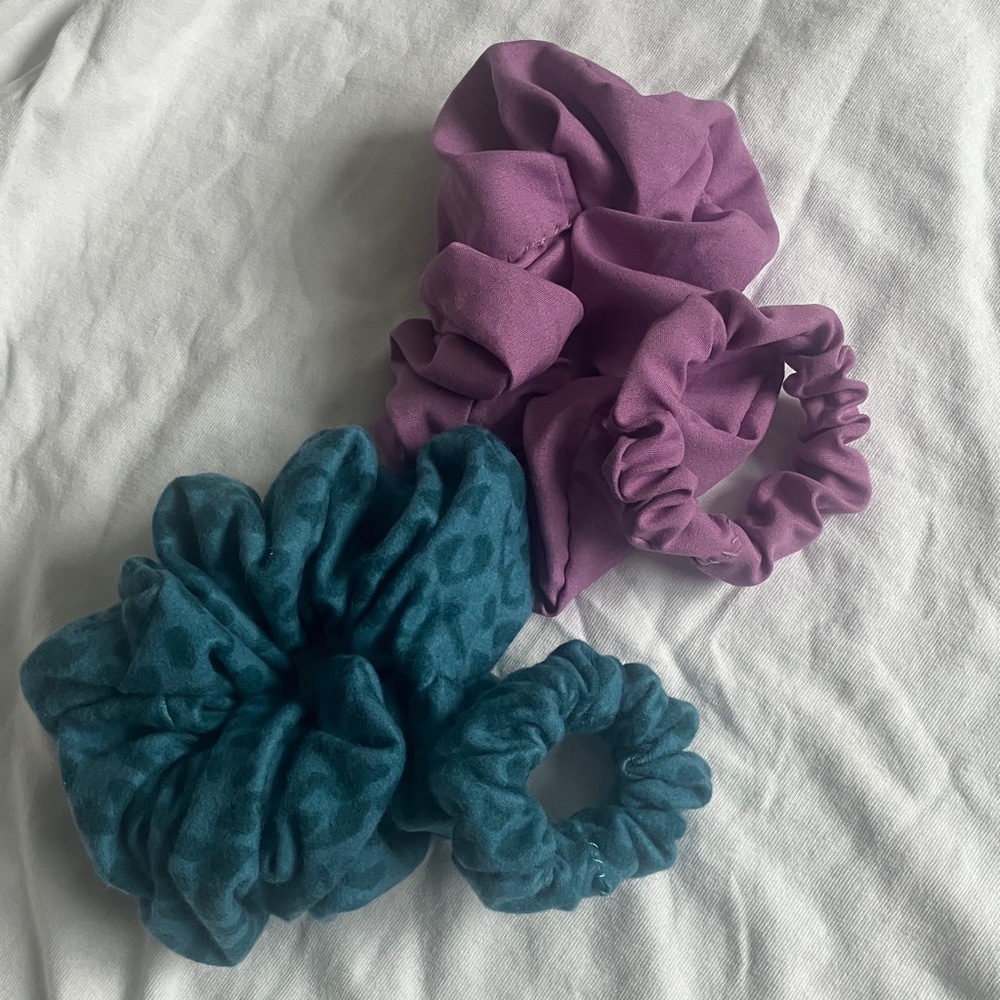 Purple and Teal Scrunchie Set